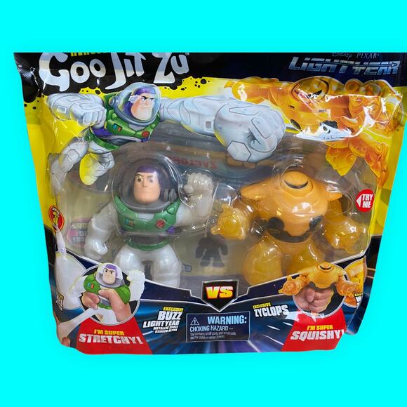 Buzz Lightyear & Yellow Zyclops Heroes of Goo Jit Zu DISNEY PIXAR 2022 Orig Pkg - Picture 11 of 13